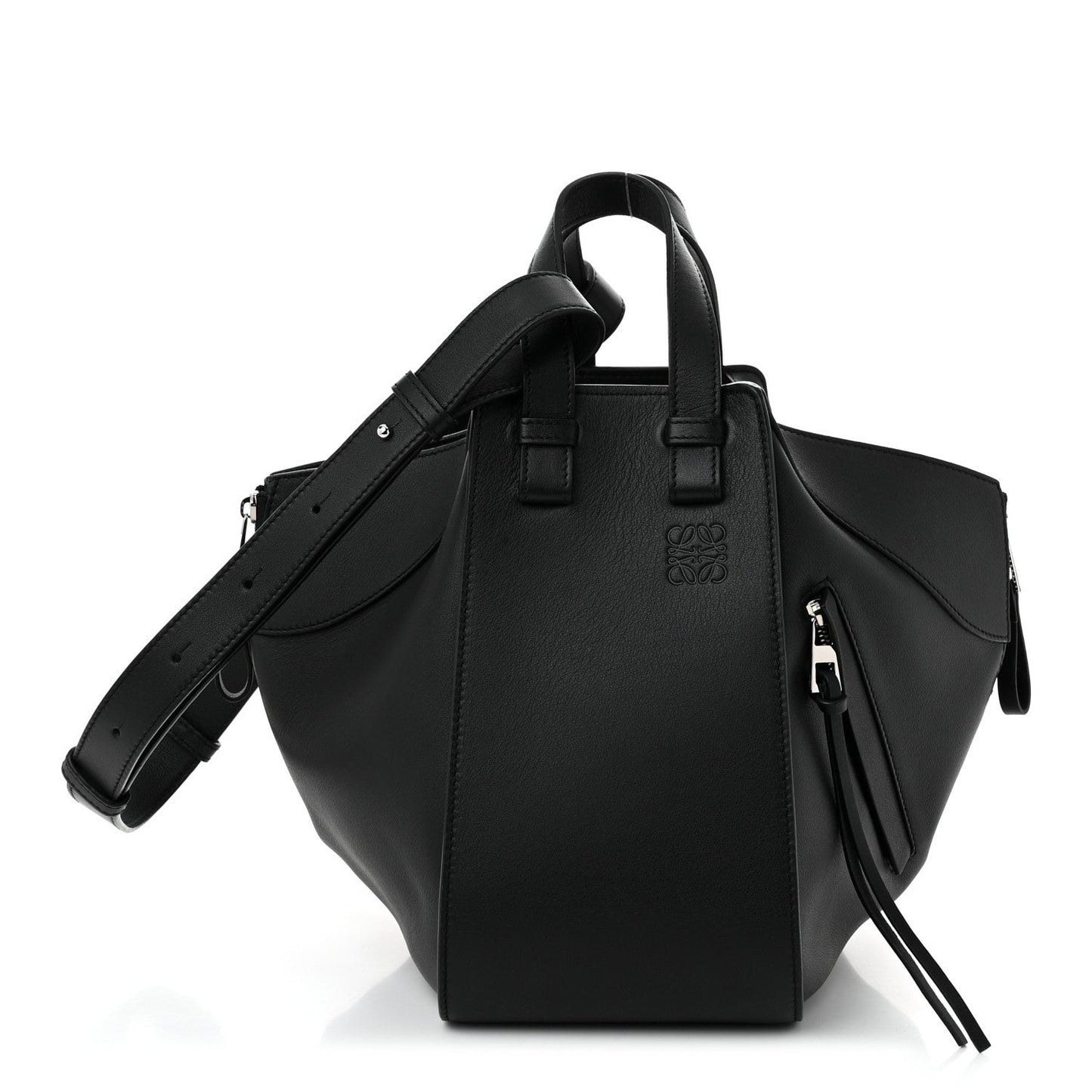 Calfskin Small Hammock Shoulder Bag Black