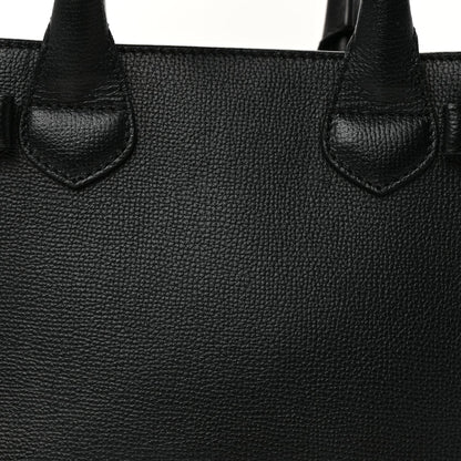Burberry Derby Calfskin House Check Small Banner Tote  Black 6 of 8