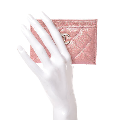 Chanel Iridescent Caviar Quilted Card Holder Pink 2 of 9