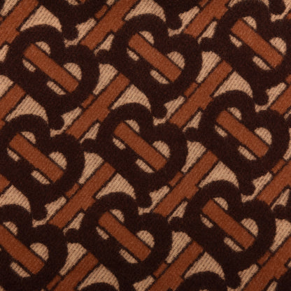 Burberry Merino Wool Cashmere Monogram Cape Scarf Scarf Dark Mocha 3 of 3