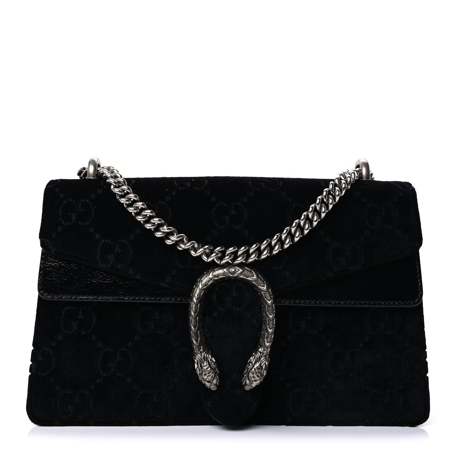 Gucci Velvet GG Monogram Small Dionysus Shoulder Bag Black 1 of 8