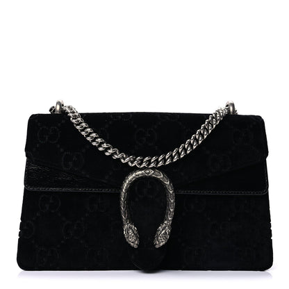 Gucci Velvet GG Monogram Small Dionysus Shoulder Bag Black 1 of 8