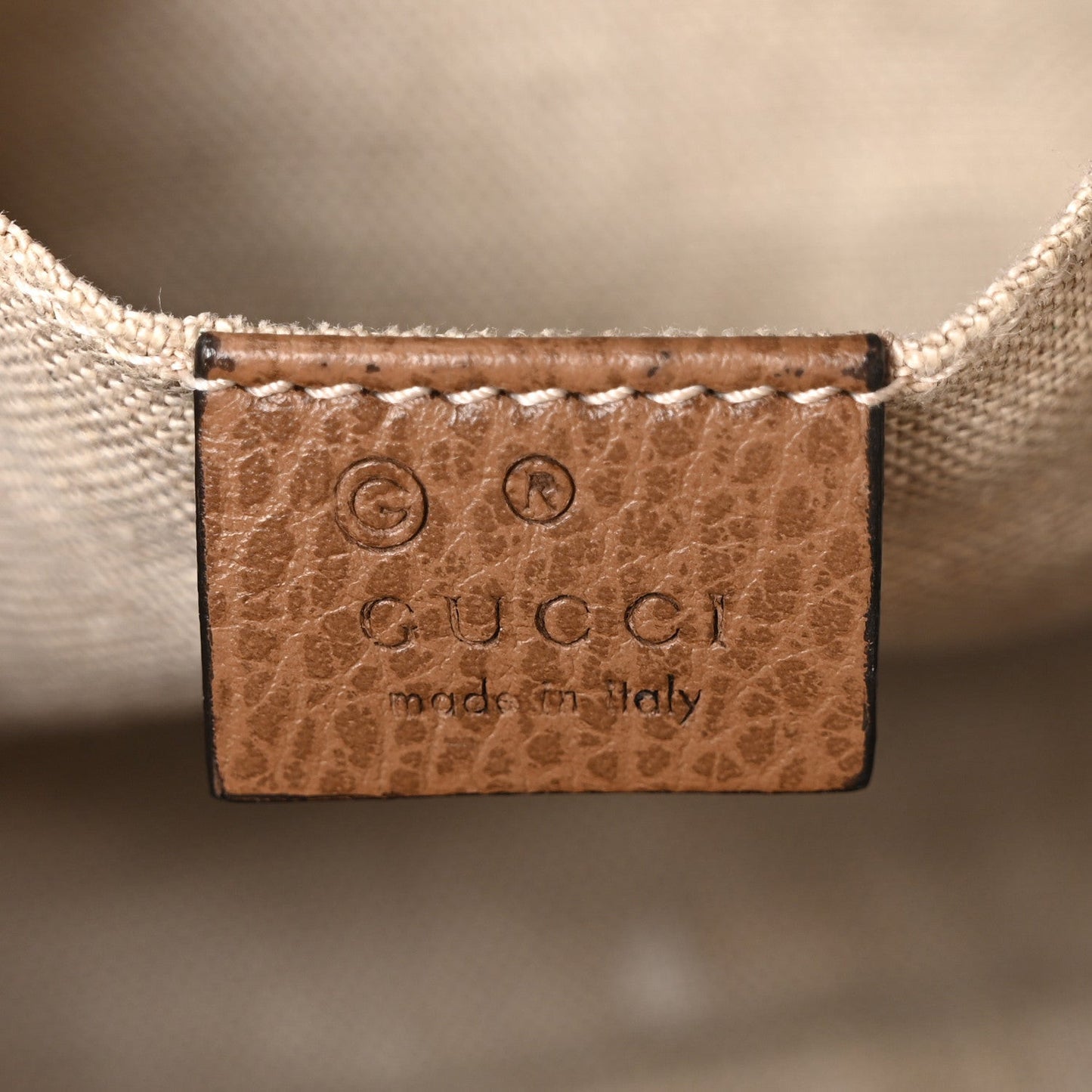 Monogram Mini Bree Messenger Bag Beige Tabacco