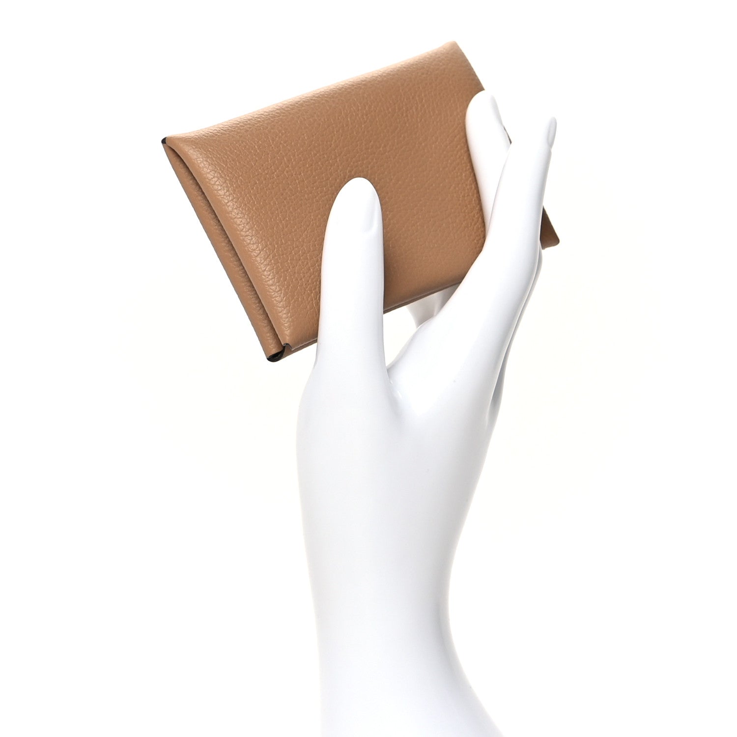 Hermes Evercolor Calvi Card Case Chai 2 of 9