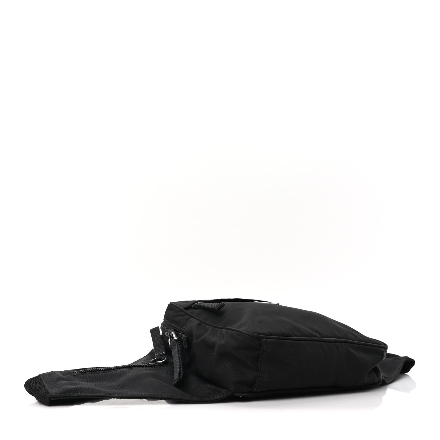 Tessuto Nylon Double Pocket Belt Bag Black
