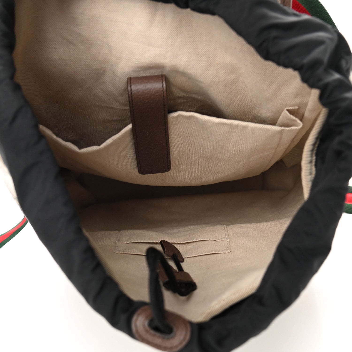 Gucci Soft GG Supreme Monogram Courrier Web Double Buckle Backpack Beige New Acero 4 of 11