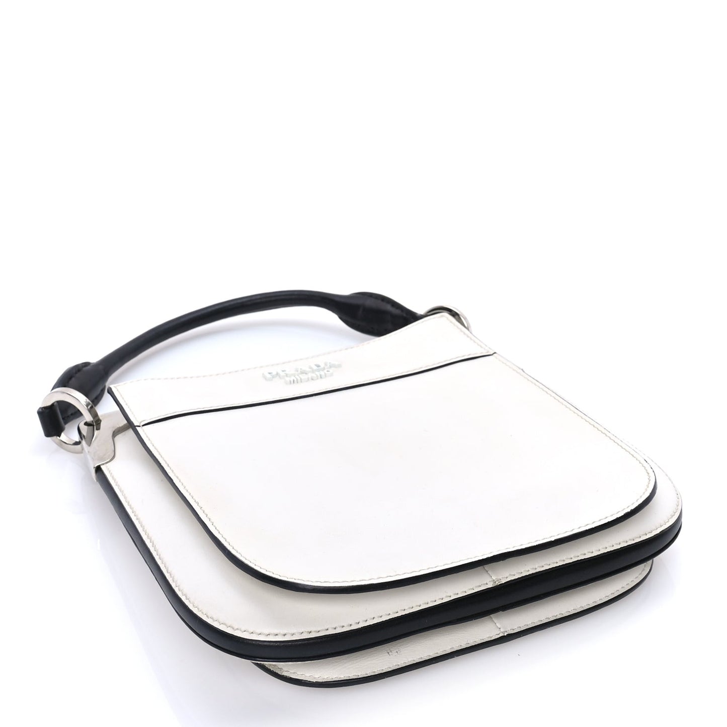 City Calfskin Small Margit Bag  White Black