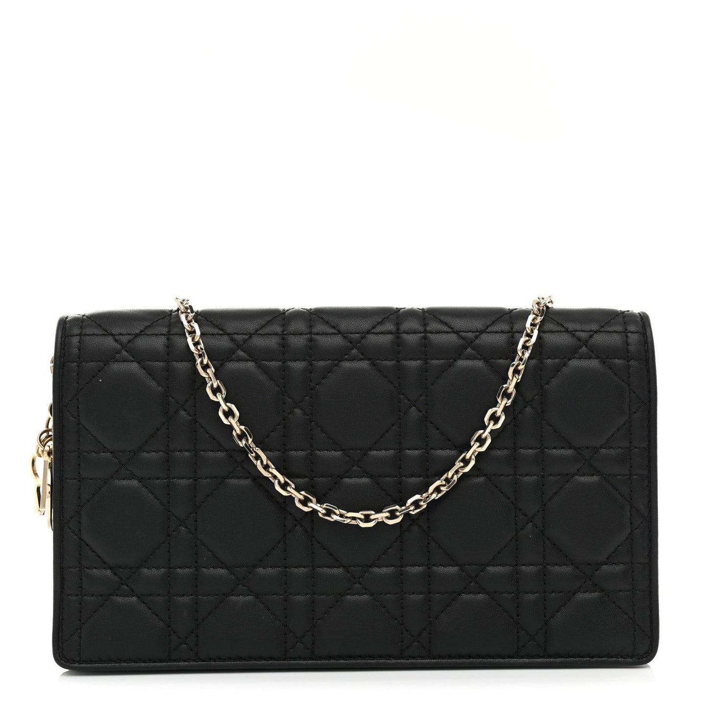 Lambskin Cannage Lady Dior Pouch Black