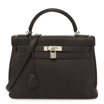 Hermes Togo Kelly Retourne 32 Chocolate 1 of 12