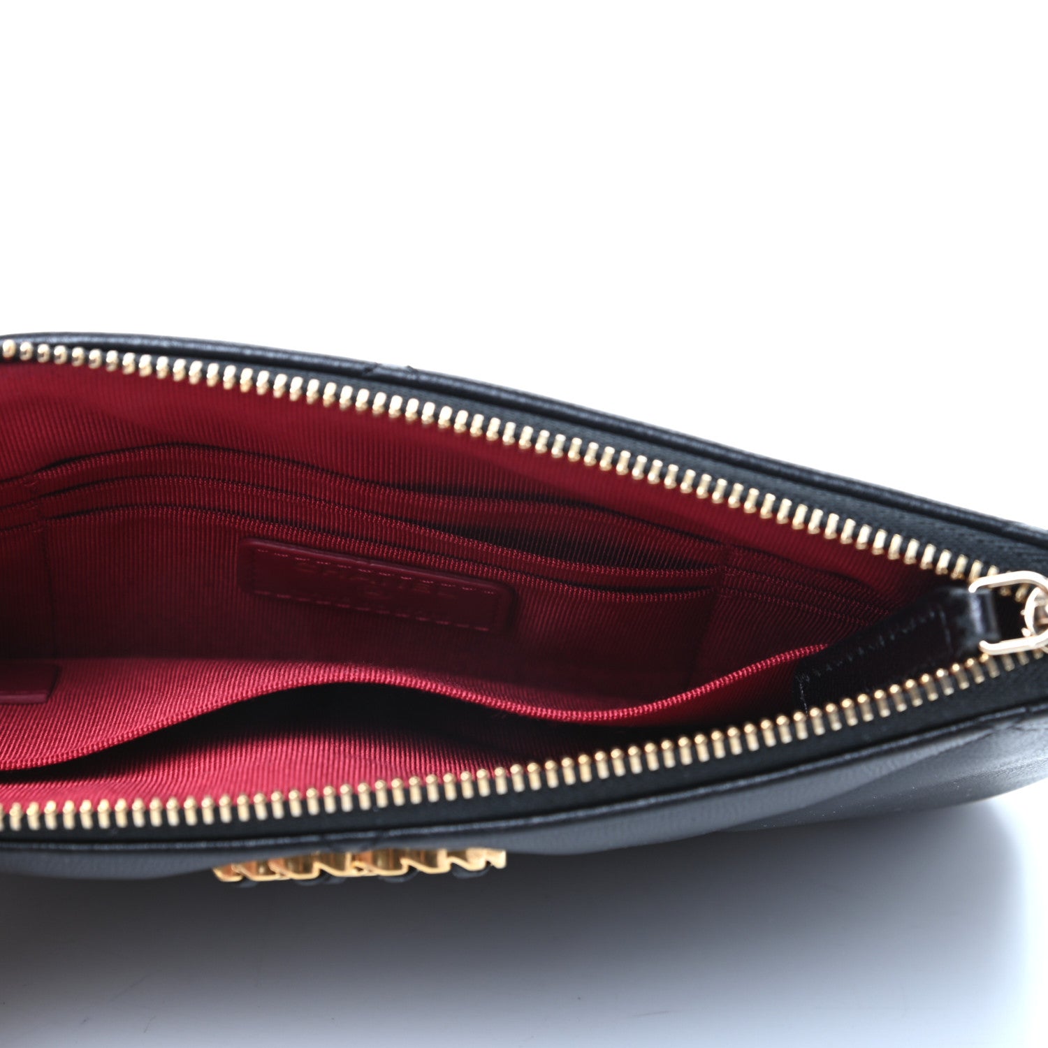 Chanel Shiny Goatskin Quilted Small Chanel 19 Pouch Black 5 of 8