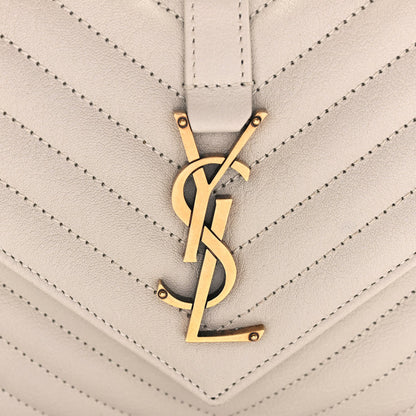 Saint Laurent Sheepskin Matelasse Chevron Monogram Medium College Bag Crema Soft 6 of 8