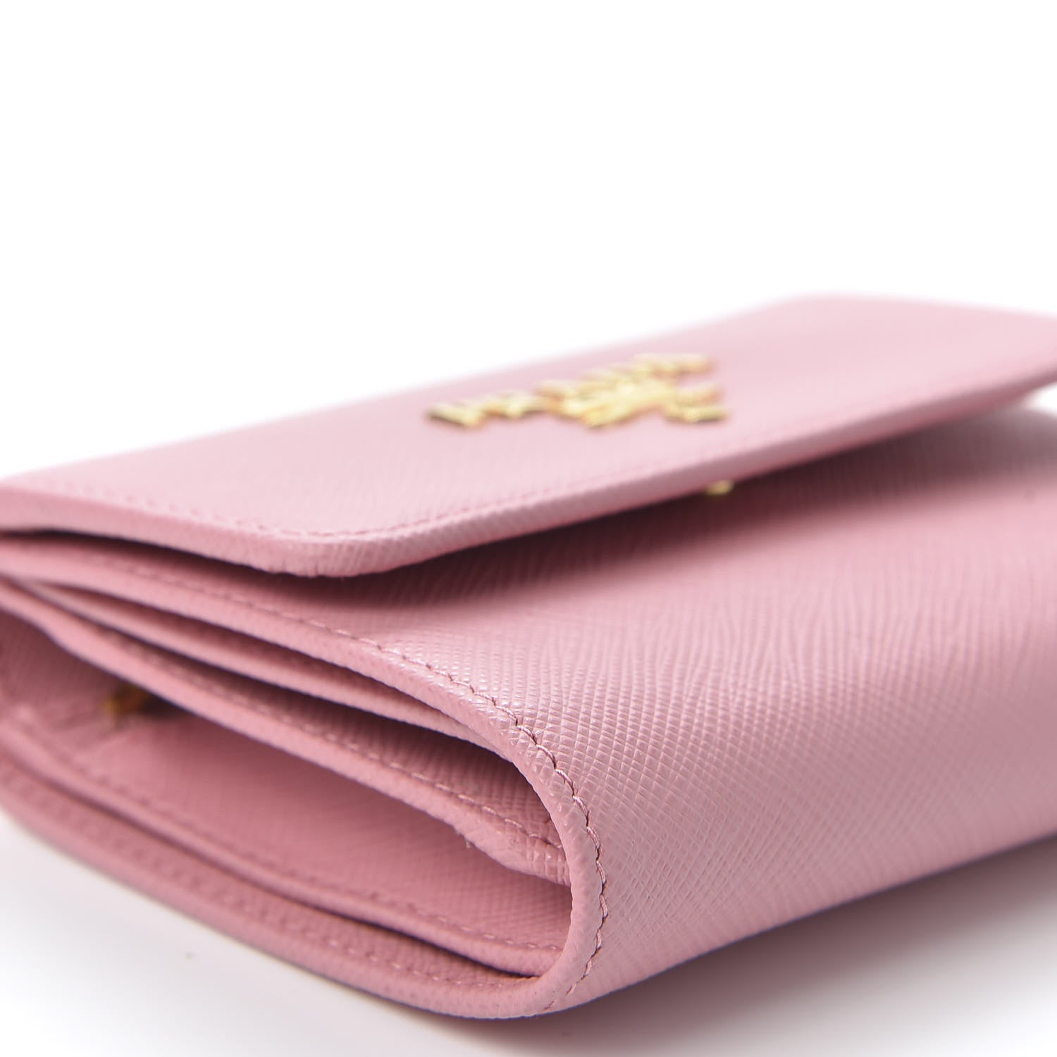 Prada Saffiano Metal Tri-Fold Wallet Petalo 5 of 9