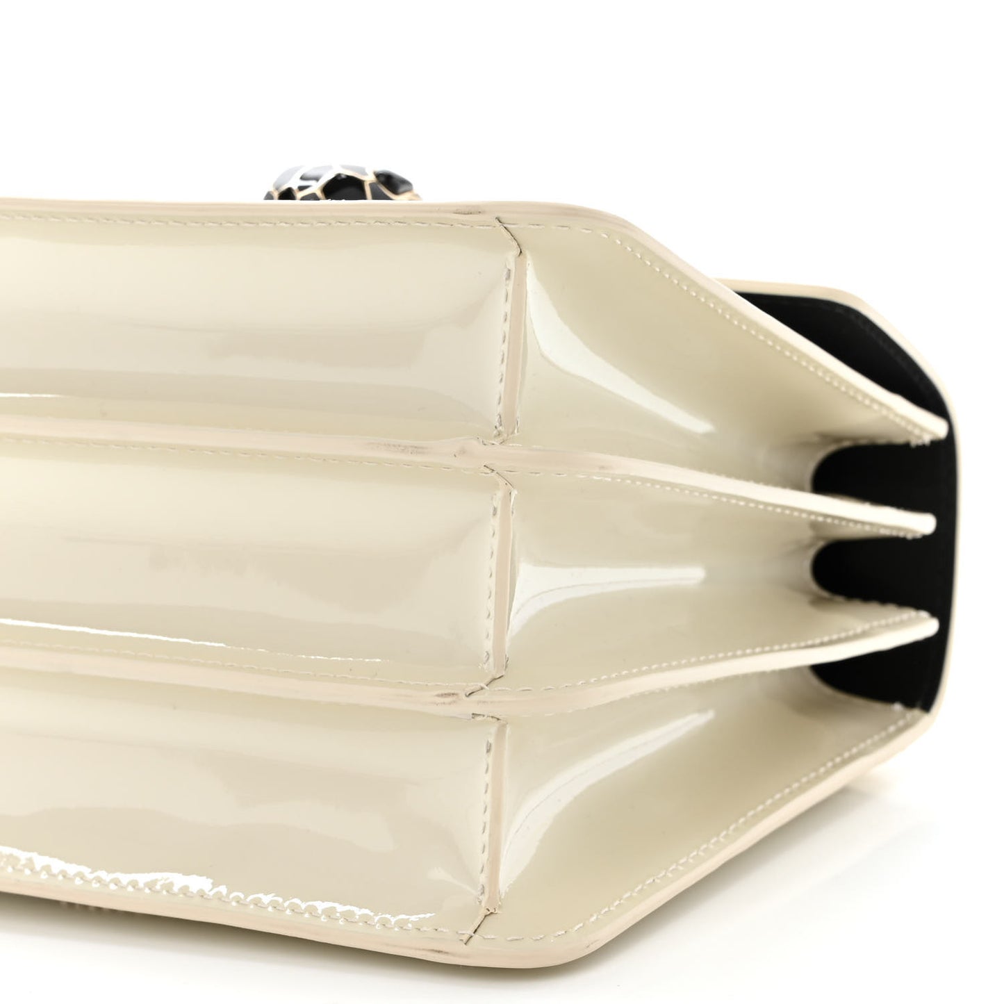 Patent Serpenti Forever Top Handle White