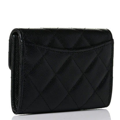 Chanel Caviar Quilted Flap Card Holder Wallet Black 2 of 5