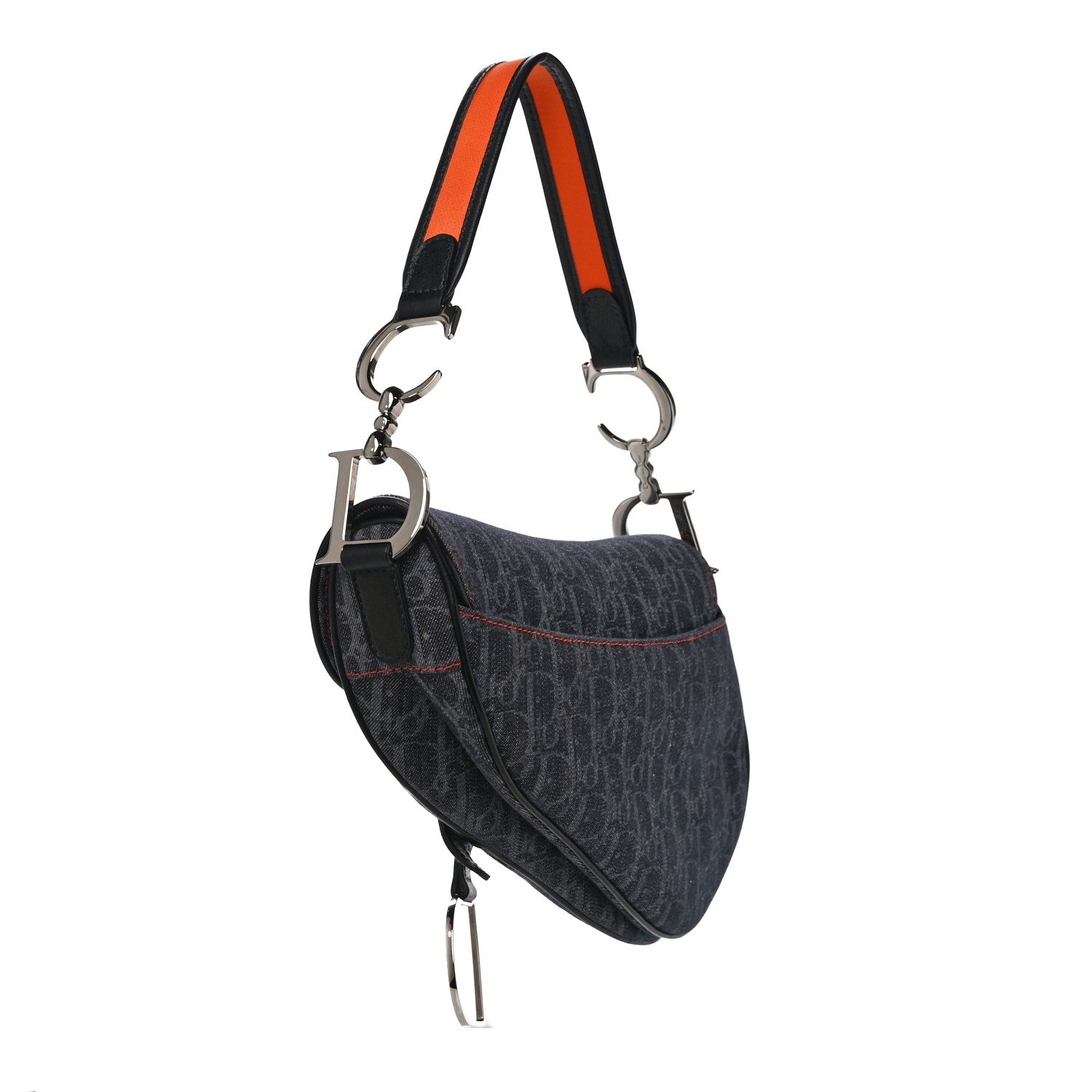 Christian Dior Denim Monogram Flight Saddle Bag 3 of 11