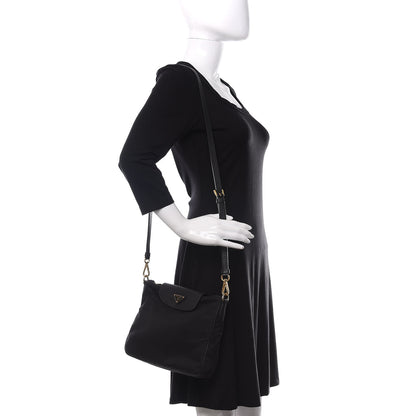 Prada Tessuto Nylon Saffiano Crossbody Bag Black 2 of 10