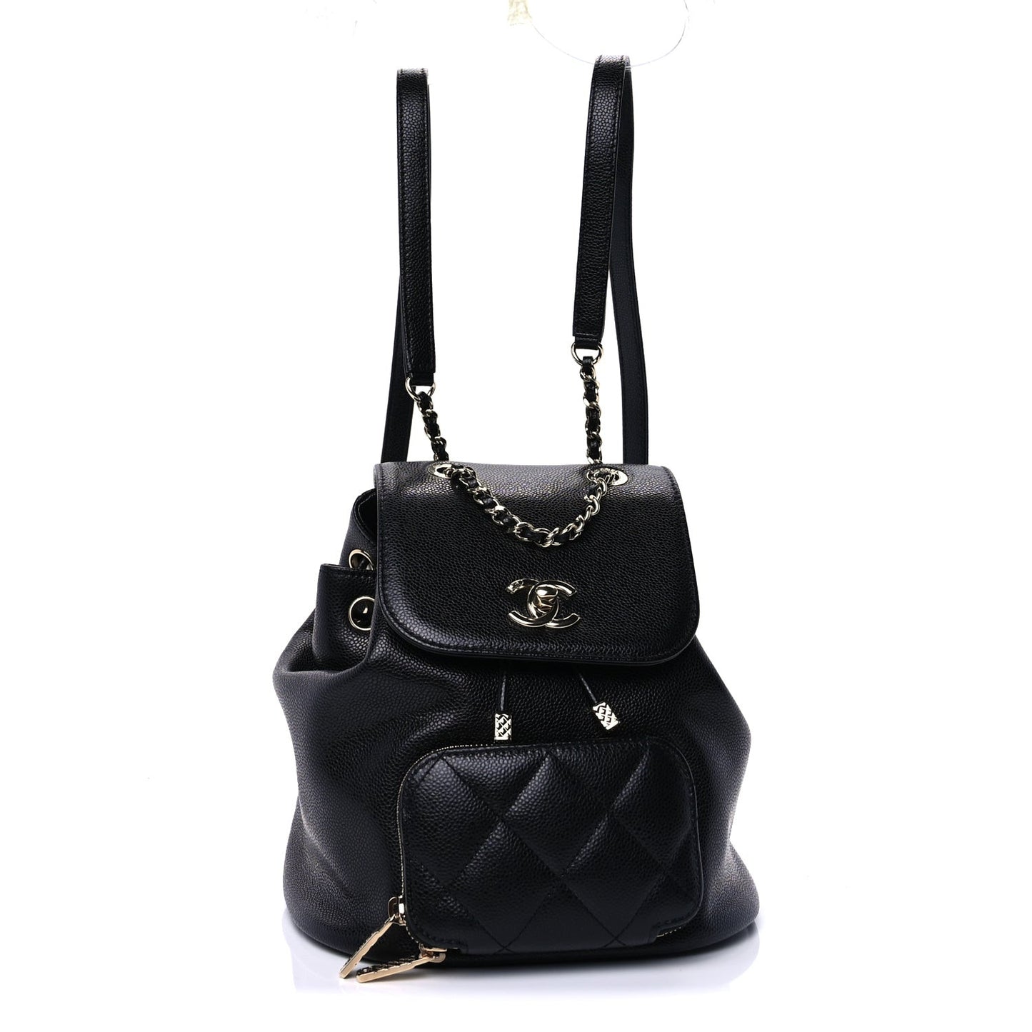 Caviar Quilted Mini Business Affinity Backpack  Black