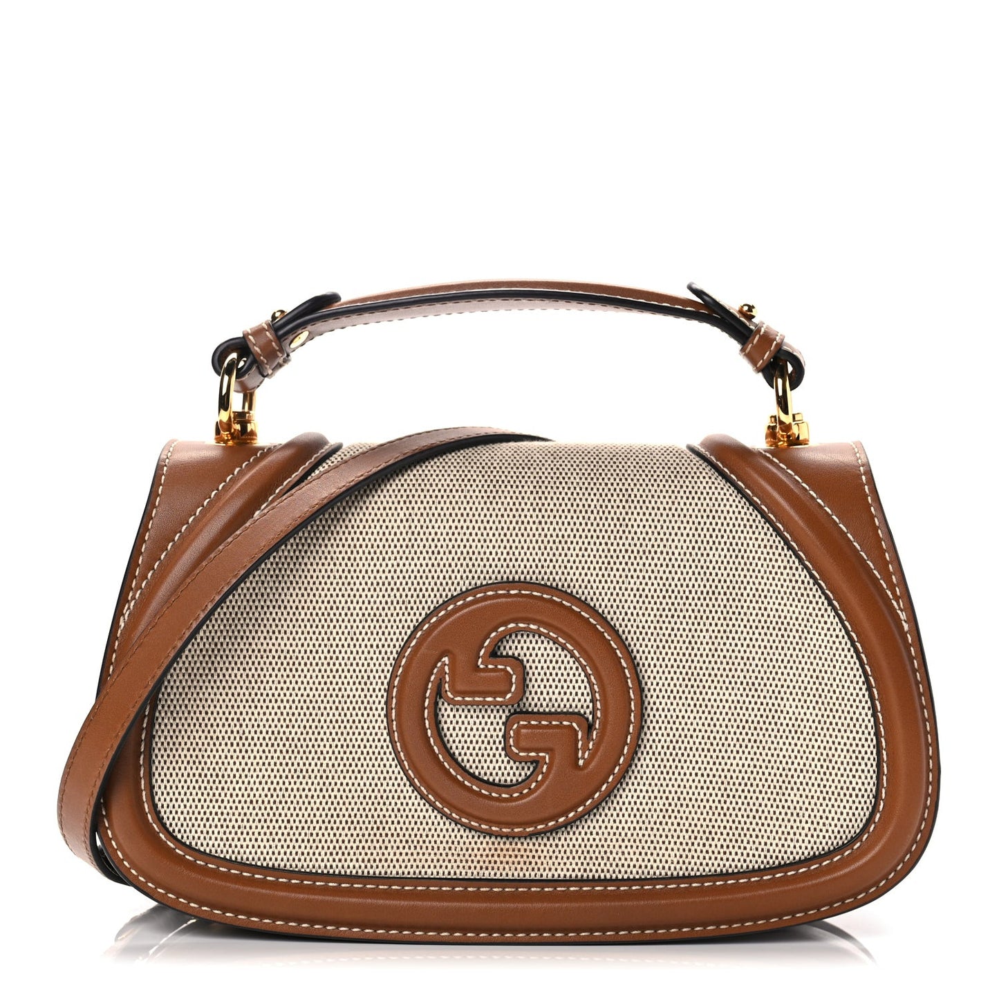 Canvas Medium Blondie Top Handle Bag Brown