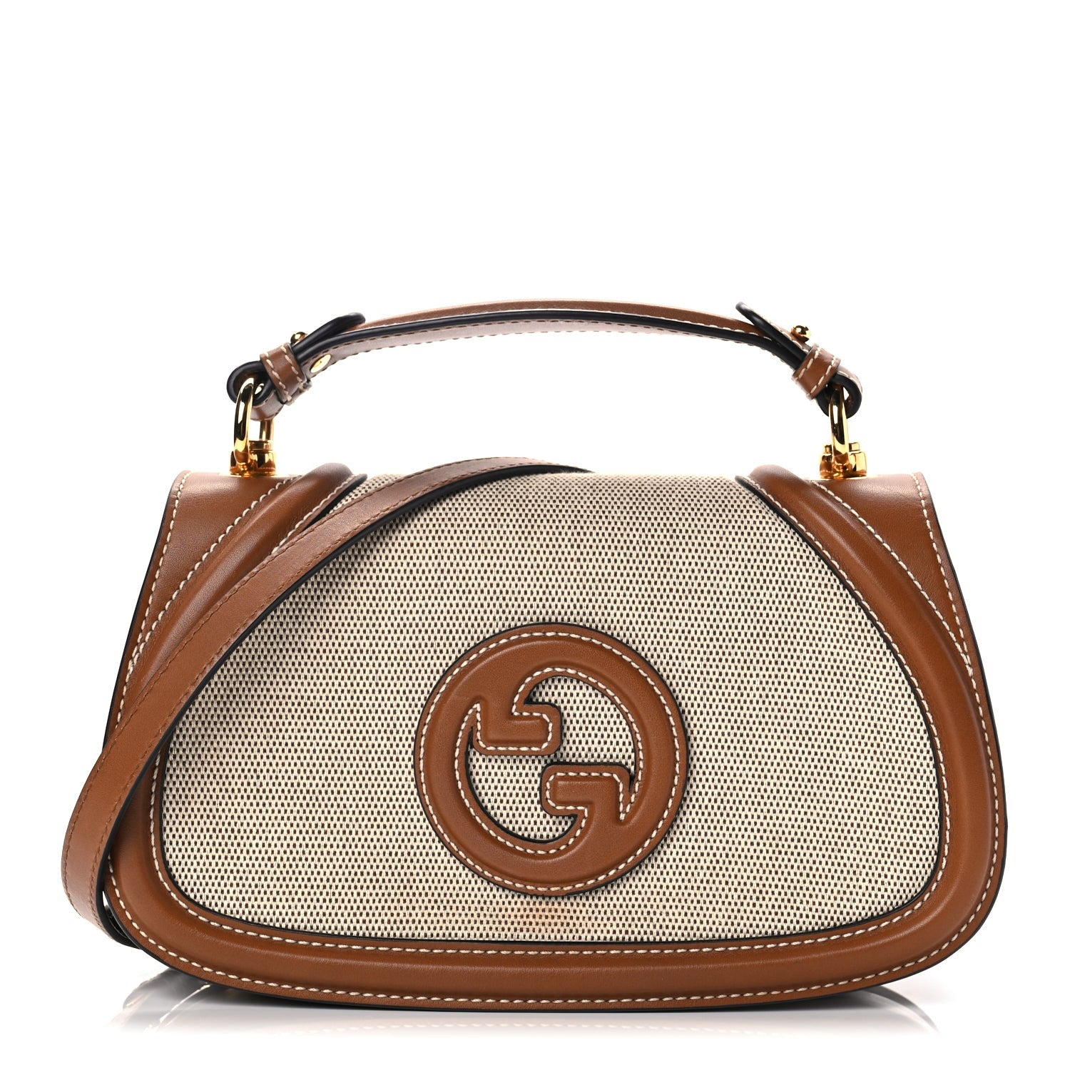 Gucci Canvas Medium Blondie Top Handle Bag Brown 1 of 10