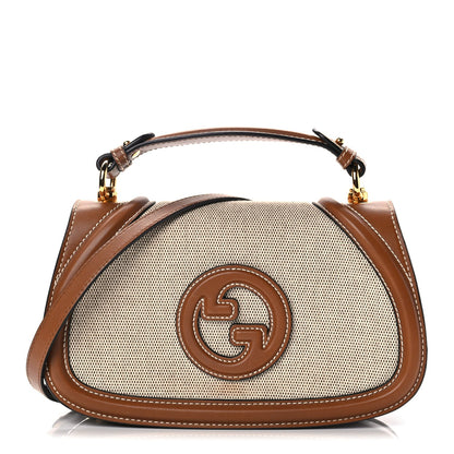 Gucci Canvas Medium Blondie Top Handle Bag Brown 1 of 10