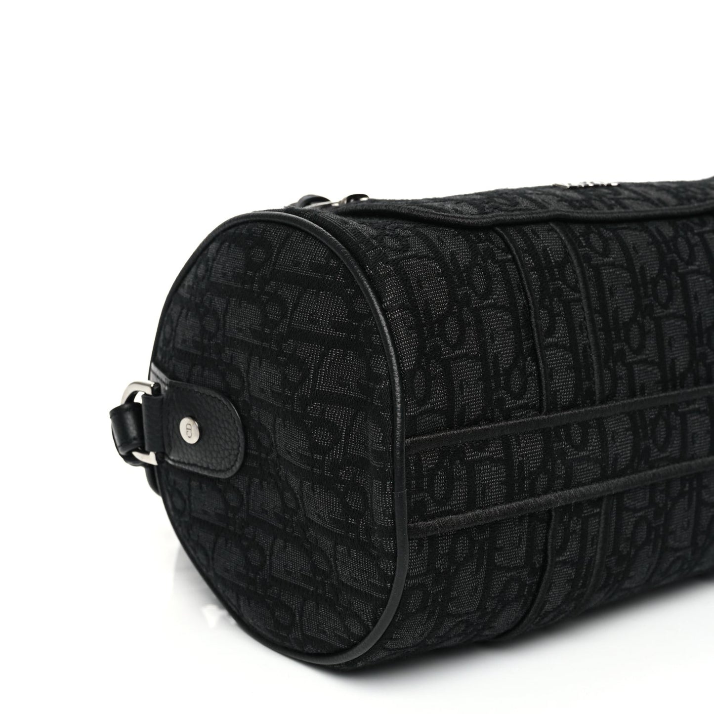 Oblique Jacquard Zipped Messenger Bag Black