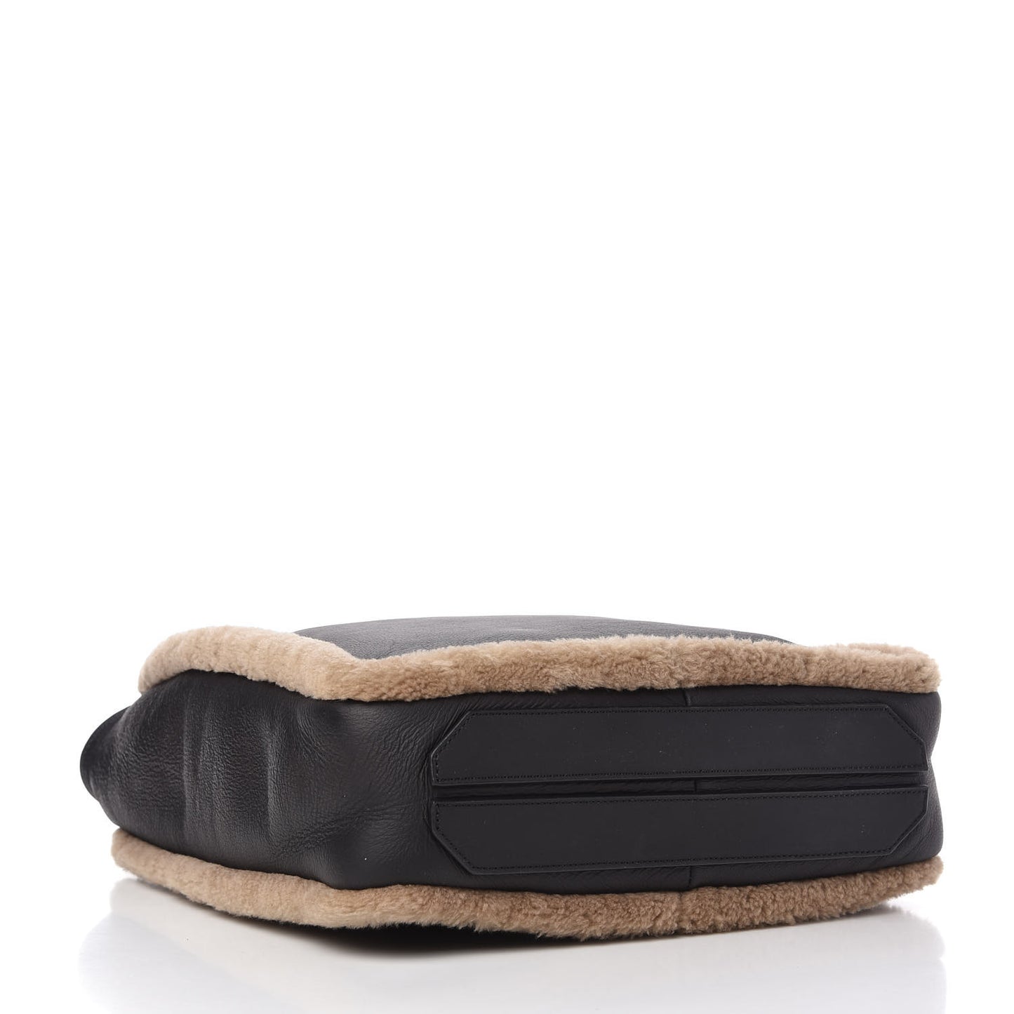 Calfskin Shearling Prisma Skeletal Tote Black