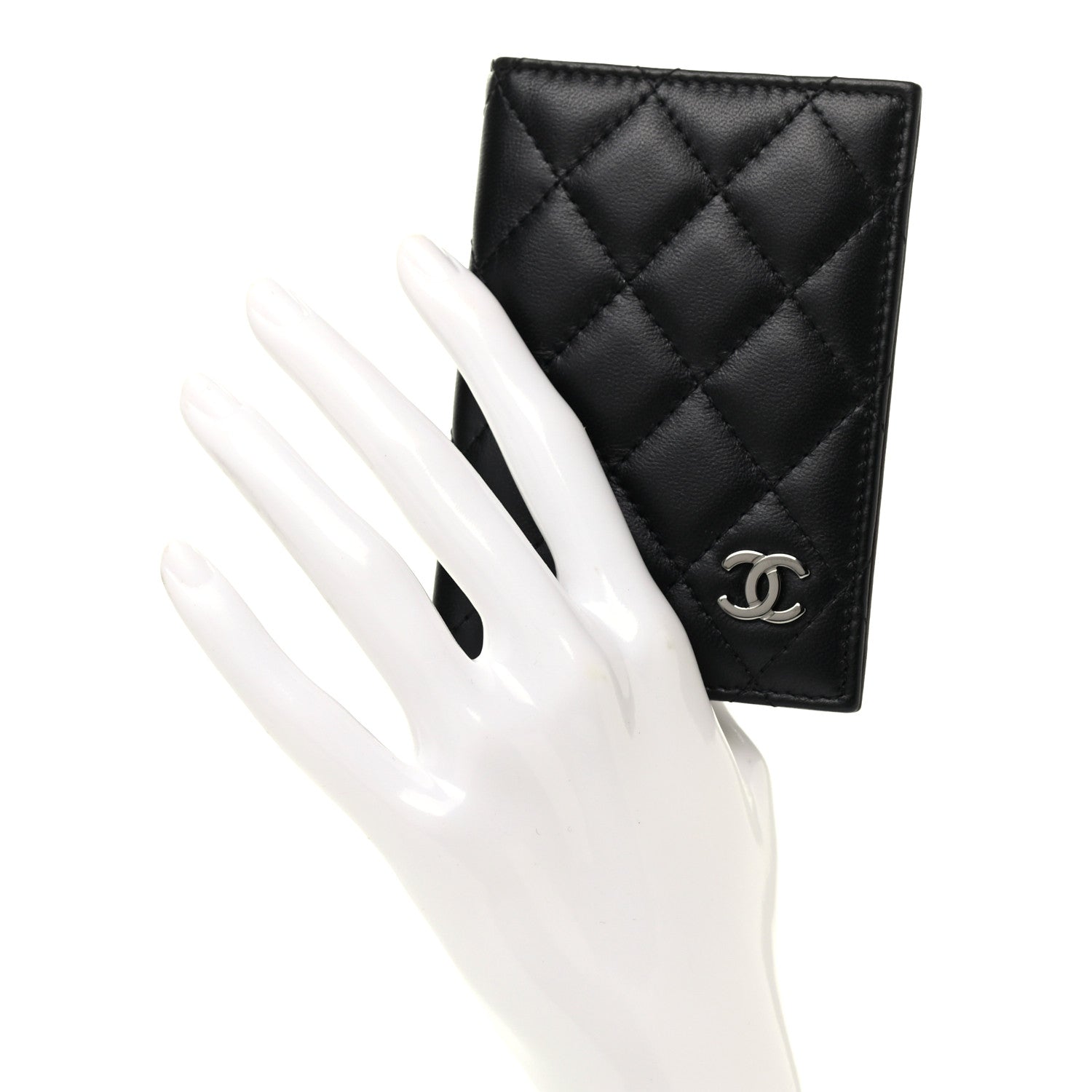 Chanel Lambskin Quilted Card Holder Wallet Black 2 of 7