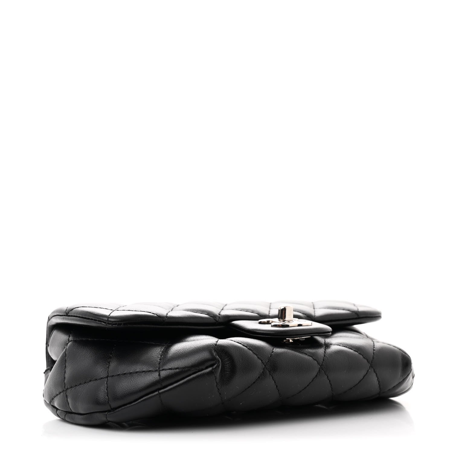 Chanel Calfskin Quilted CC Uniform Flap Belt Bag Black 4 of 11