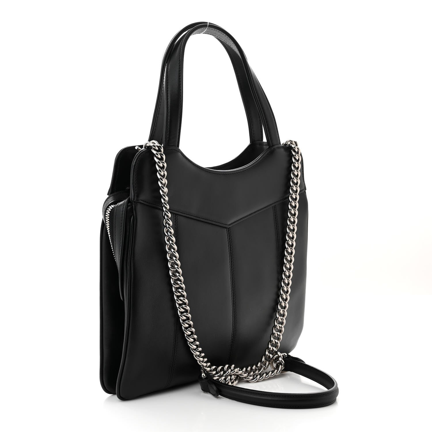 Gucci Calfskin Petite GG Small Tote Bag Black 3 of 10