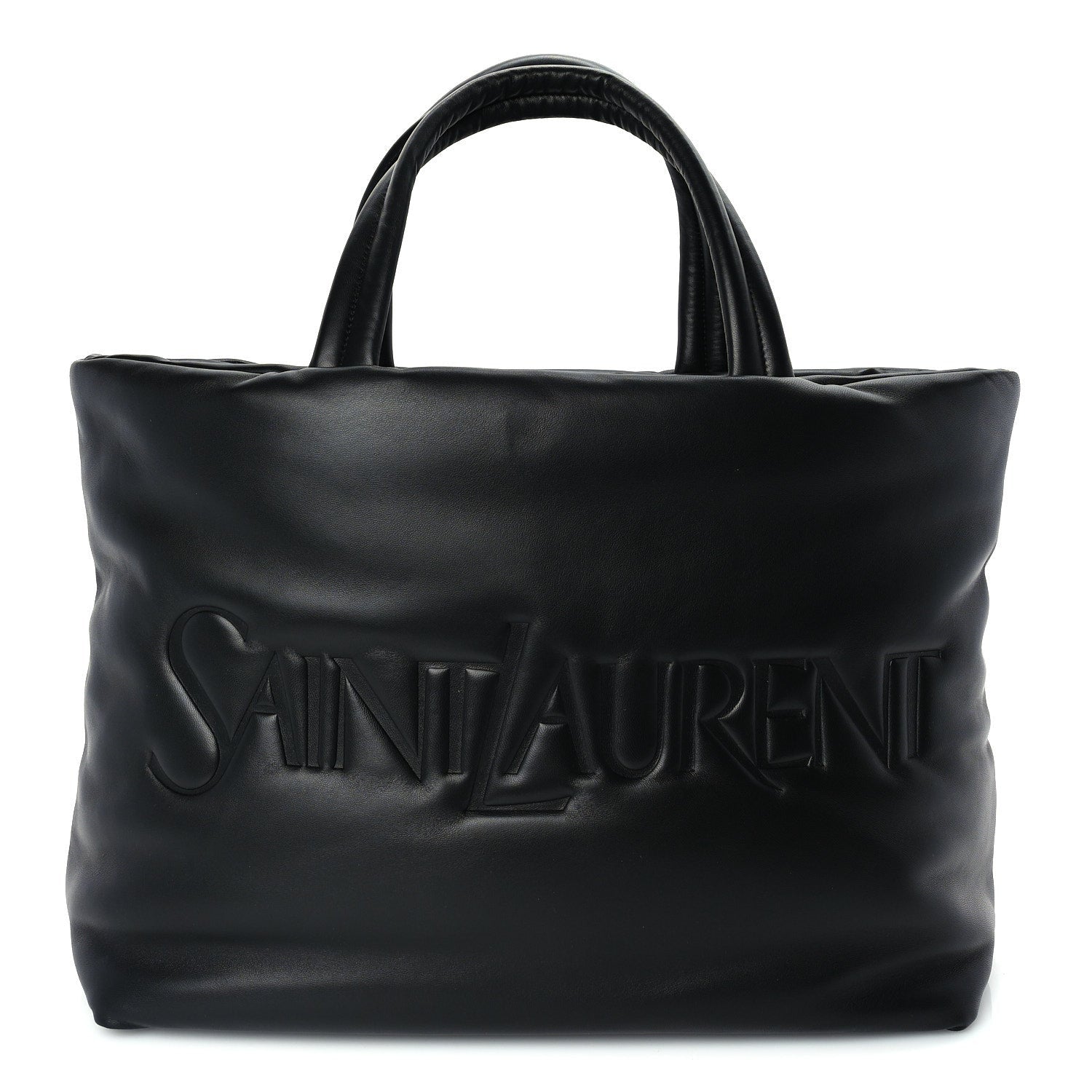 Saint Laurent Lambskin Wide Puffer Tote Black 1 of 8