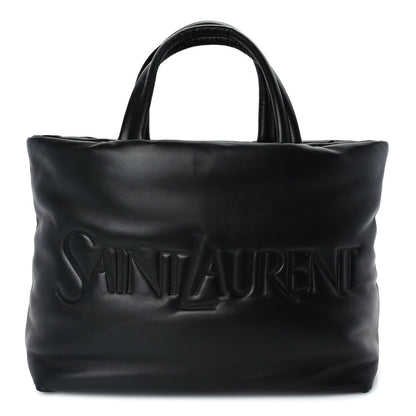 Saint Laurent Lambskin Wide Puffer Tote Black 1 of 8