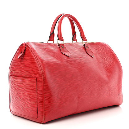 Louis Vuitton Epi Speedy 35 Castillan Red 3 of 21