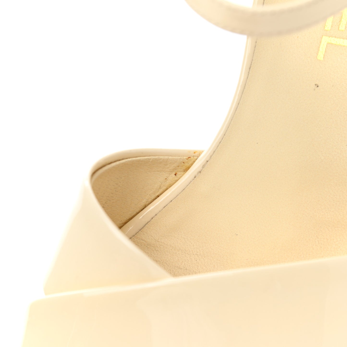 Patent Camellia Embossed Sandals 39.5 Ivory