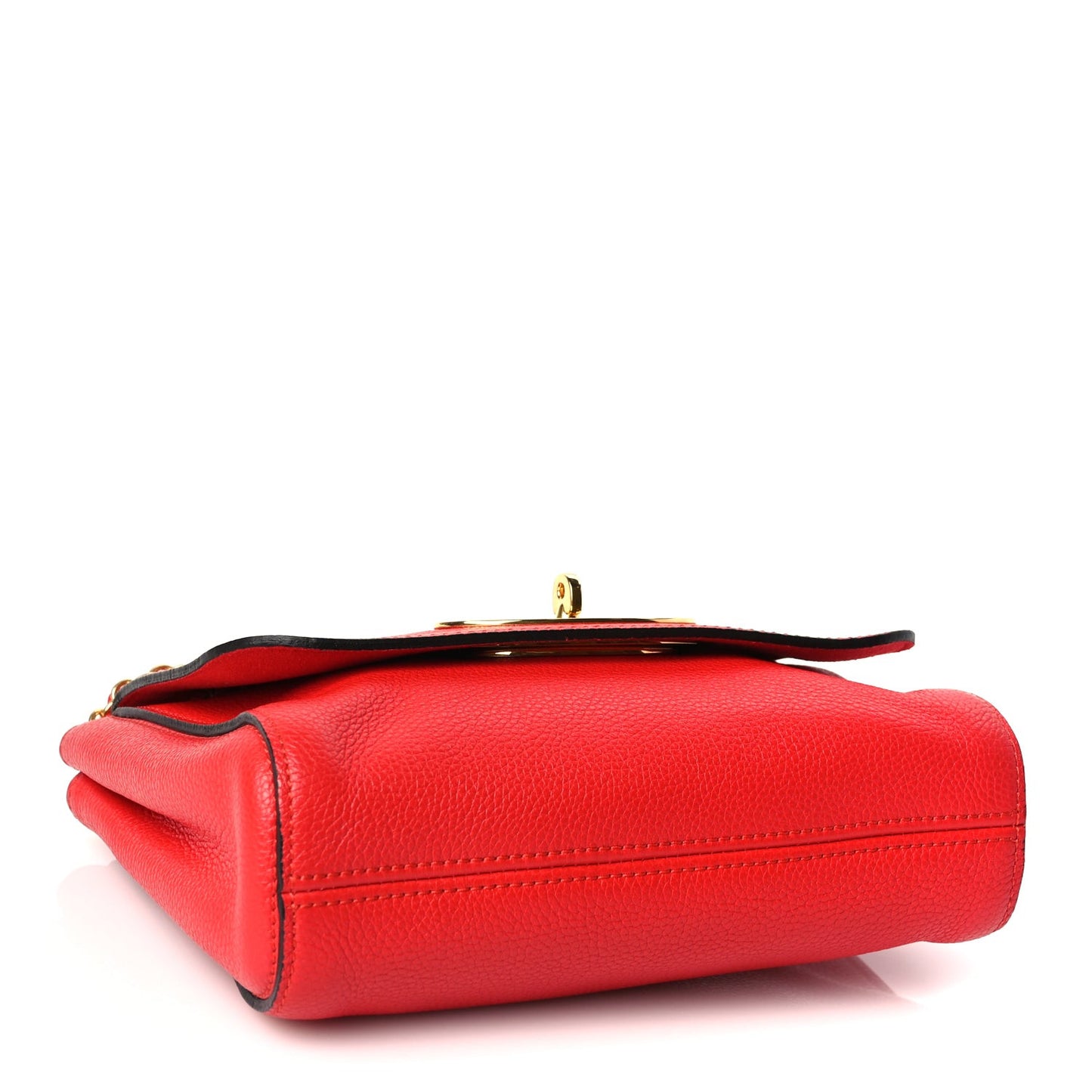 Small Classic Grain Calfskin Small Lily Flap Fiery Red