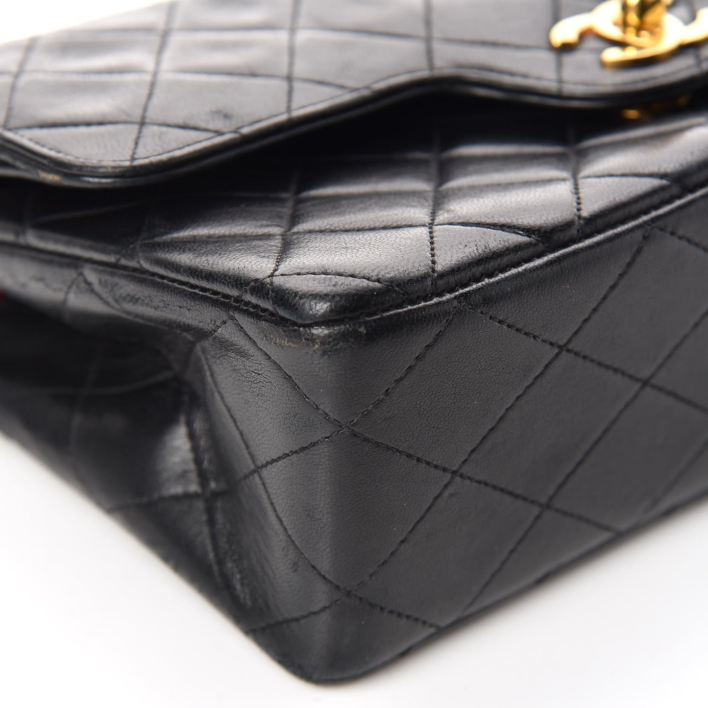 Lambskin Quilted Small Double Flap Black