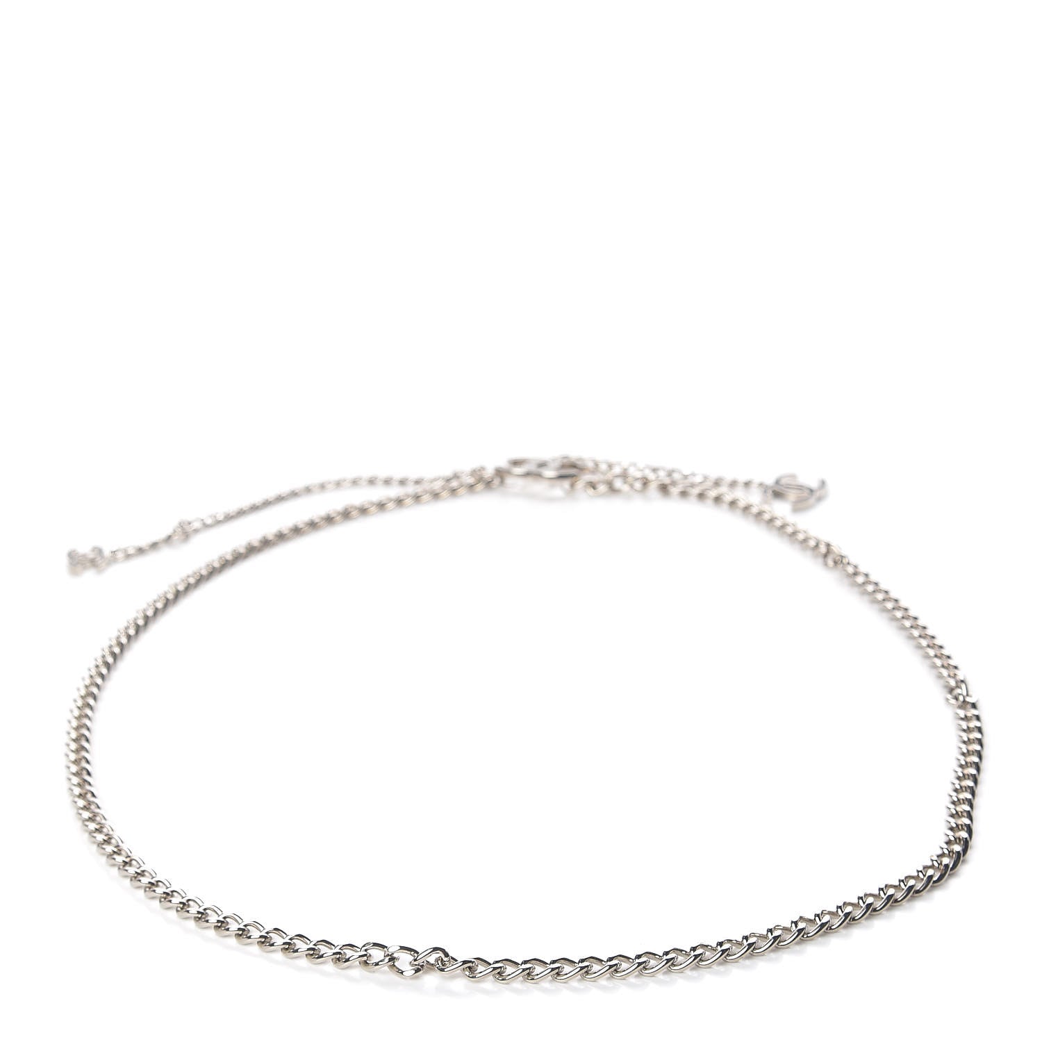 Chanel Enamel CC Chain Logo Belt Silver Black 3 of 7