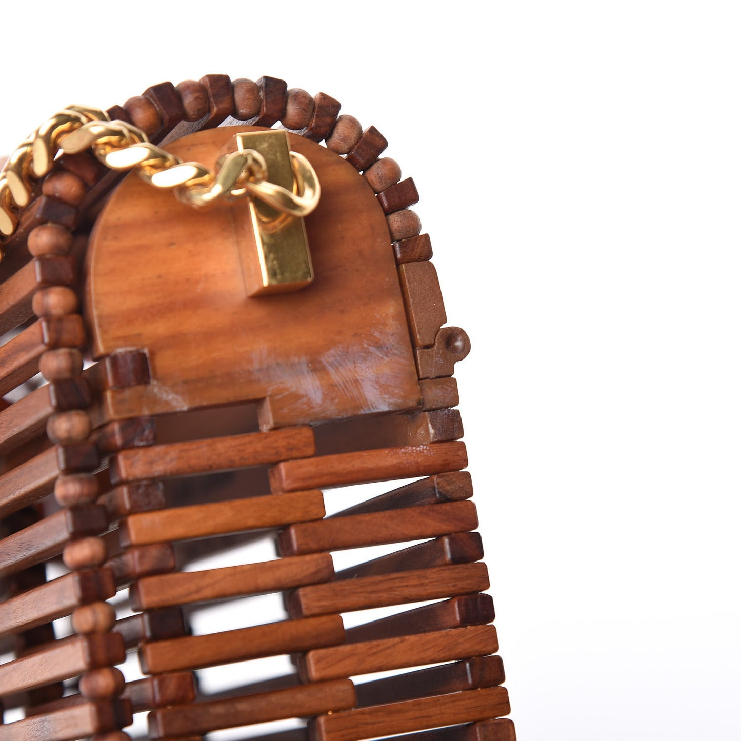Wood Small Monogram Kate Box Bag Brown