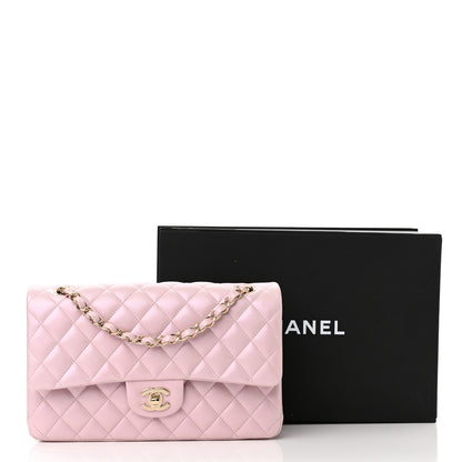 Chanel Iridescent Calfskin Quilted Medium Double Flap Light Pink 10 of 10