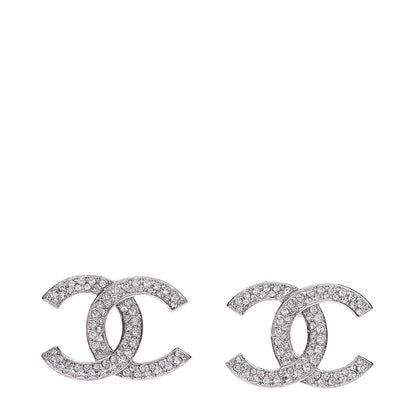 Chanel Crystal Palais Garnier CC Earrings Silver 1 of 5