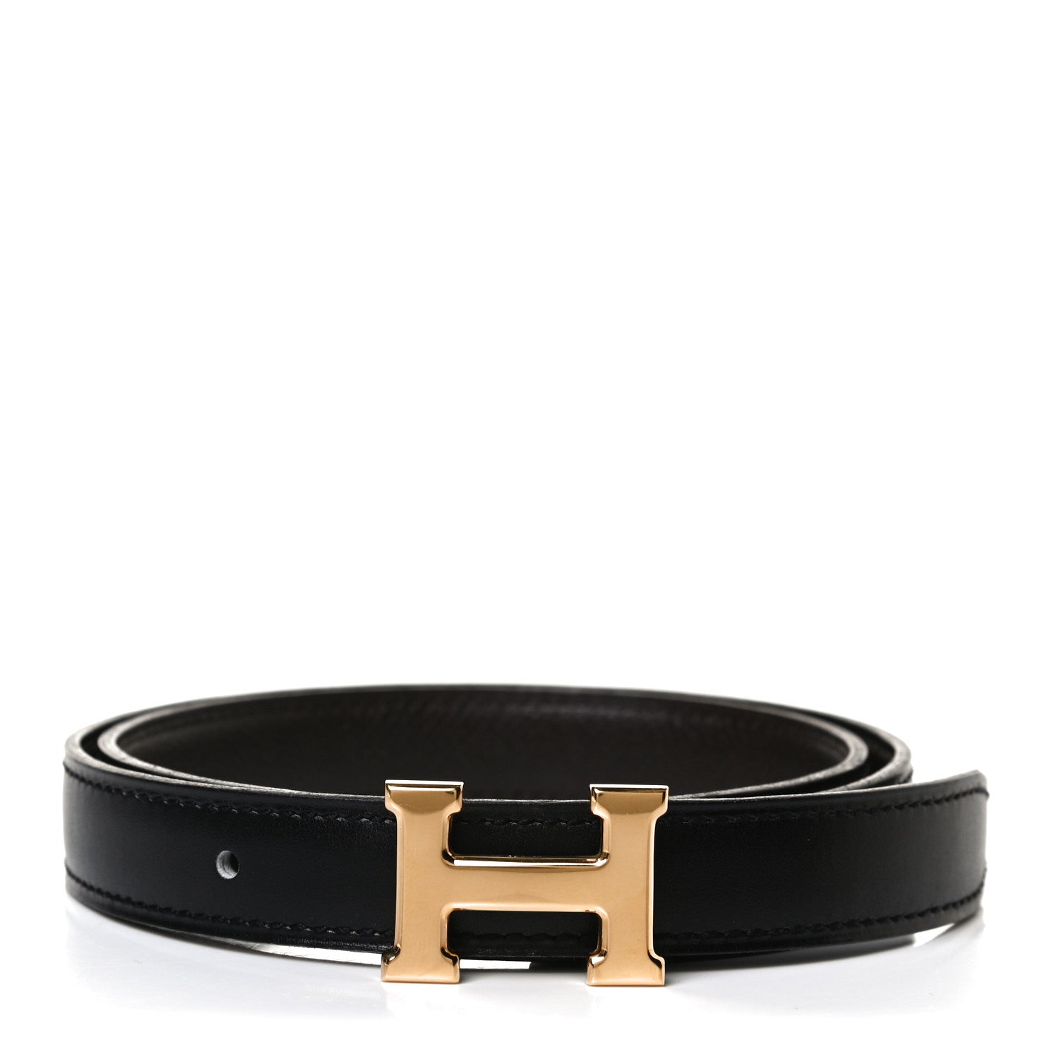 Hermes Gulliver Courchevel Mini Constance H Belt 65 Black Brown 1 of 7