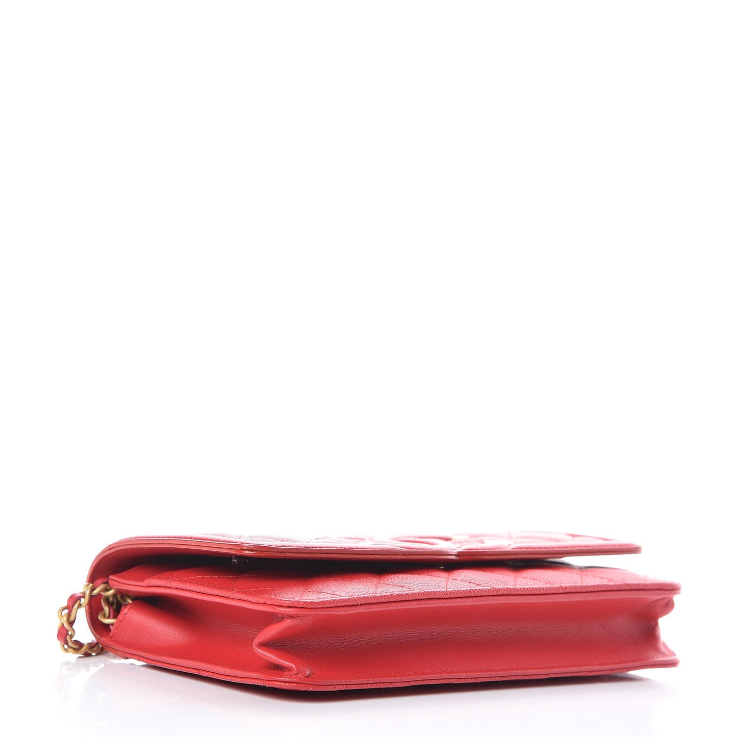 Caviar Quilted CC Filigree Wallet On Chain WOC Red