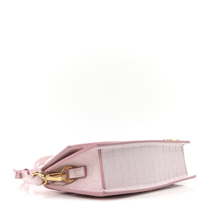 Jacquemus Calfskin Crocodile Embossed Le Chiquito Long Pale Pink 4 of 7