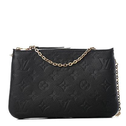 Louis Vuitton Empreinte Double Zip Pochette Black 1 of 8