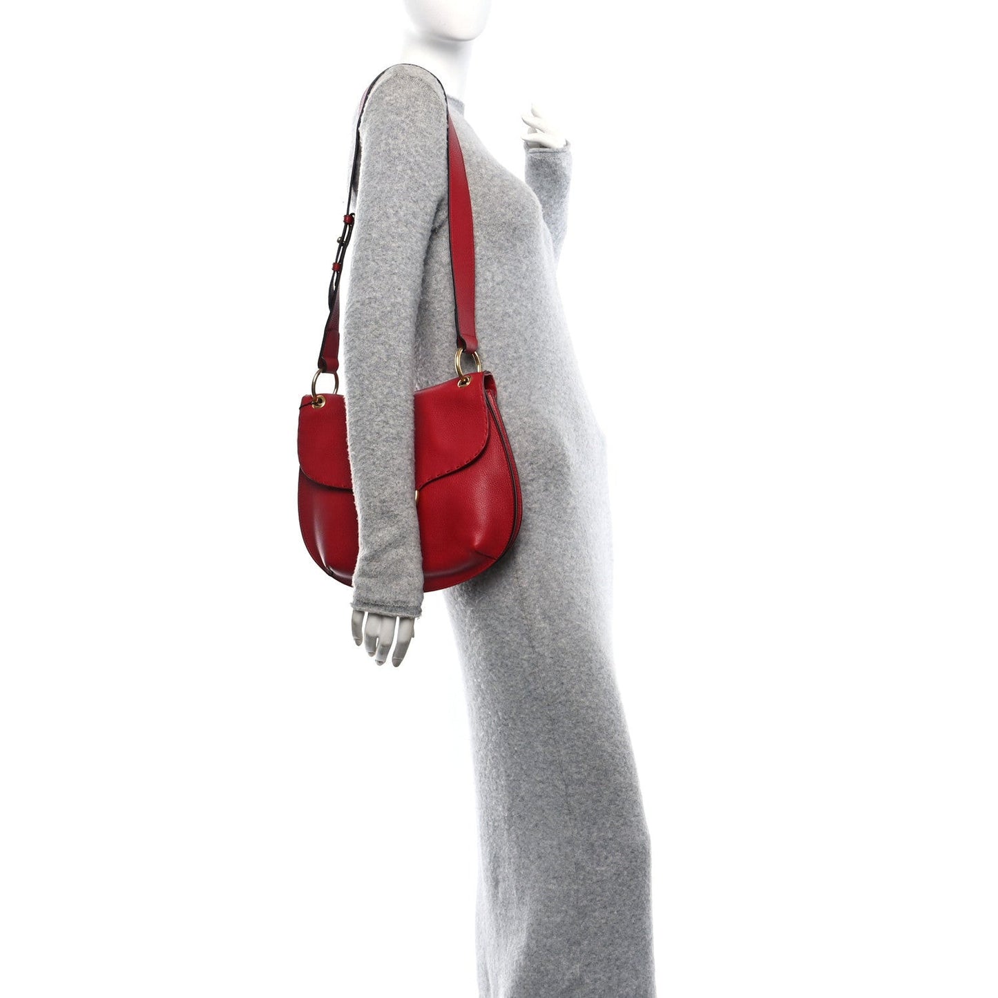 Cellarius Calfskin Feline GG Marmont Flap Shoulder Bag Vulcanic Red