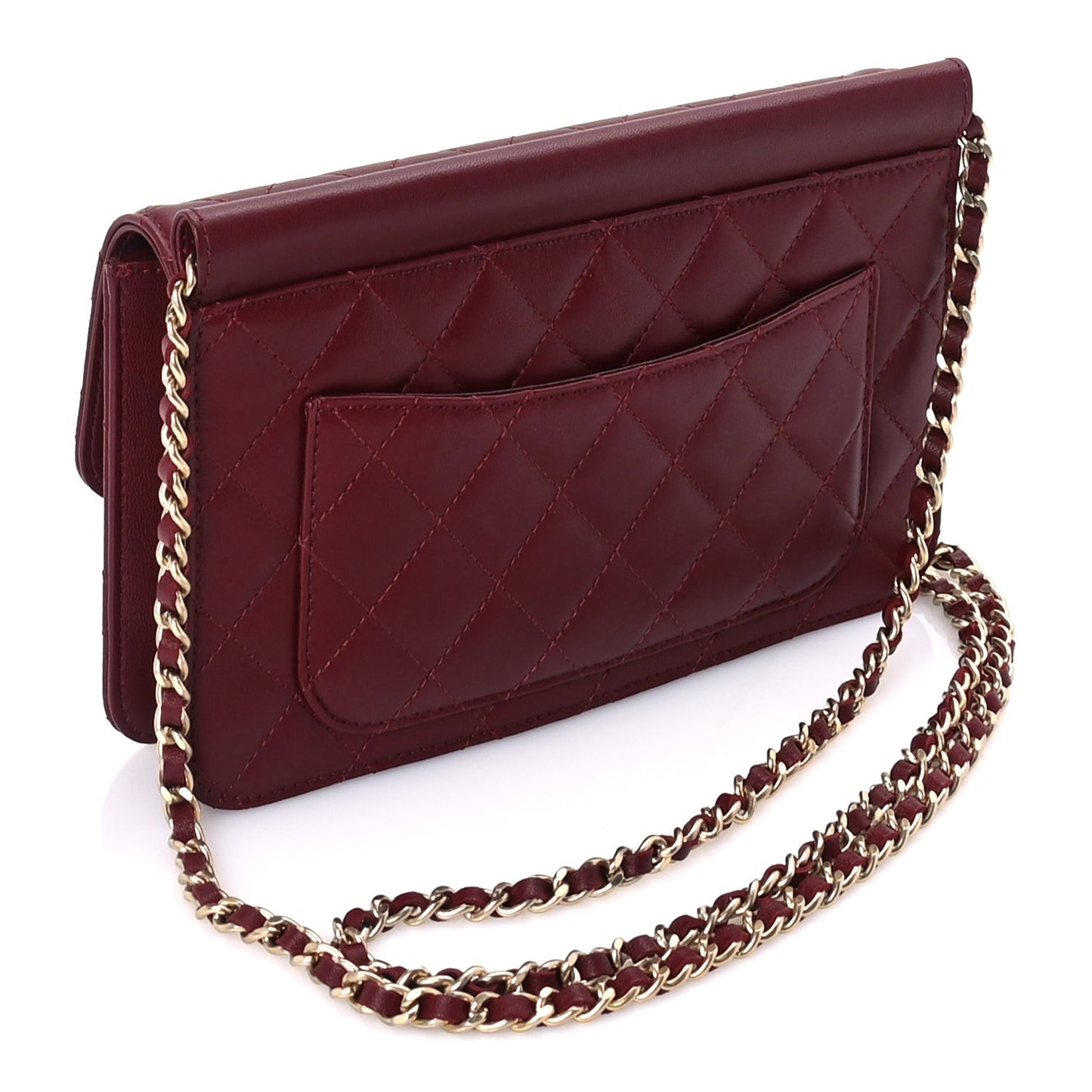 Lambskin Quilted Medium Crossing Times Flap  Red