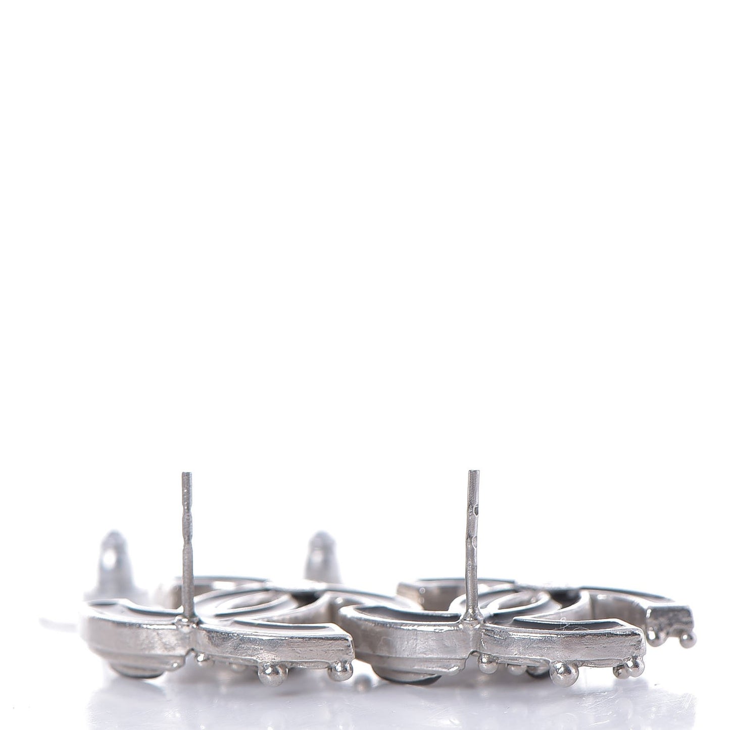 Enamel CC Earrings Black Silver