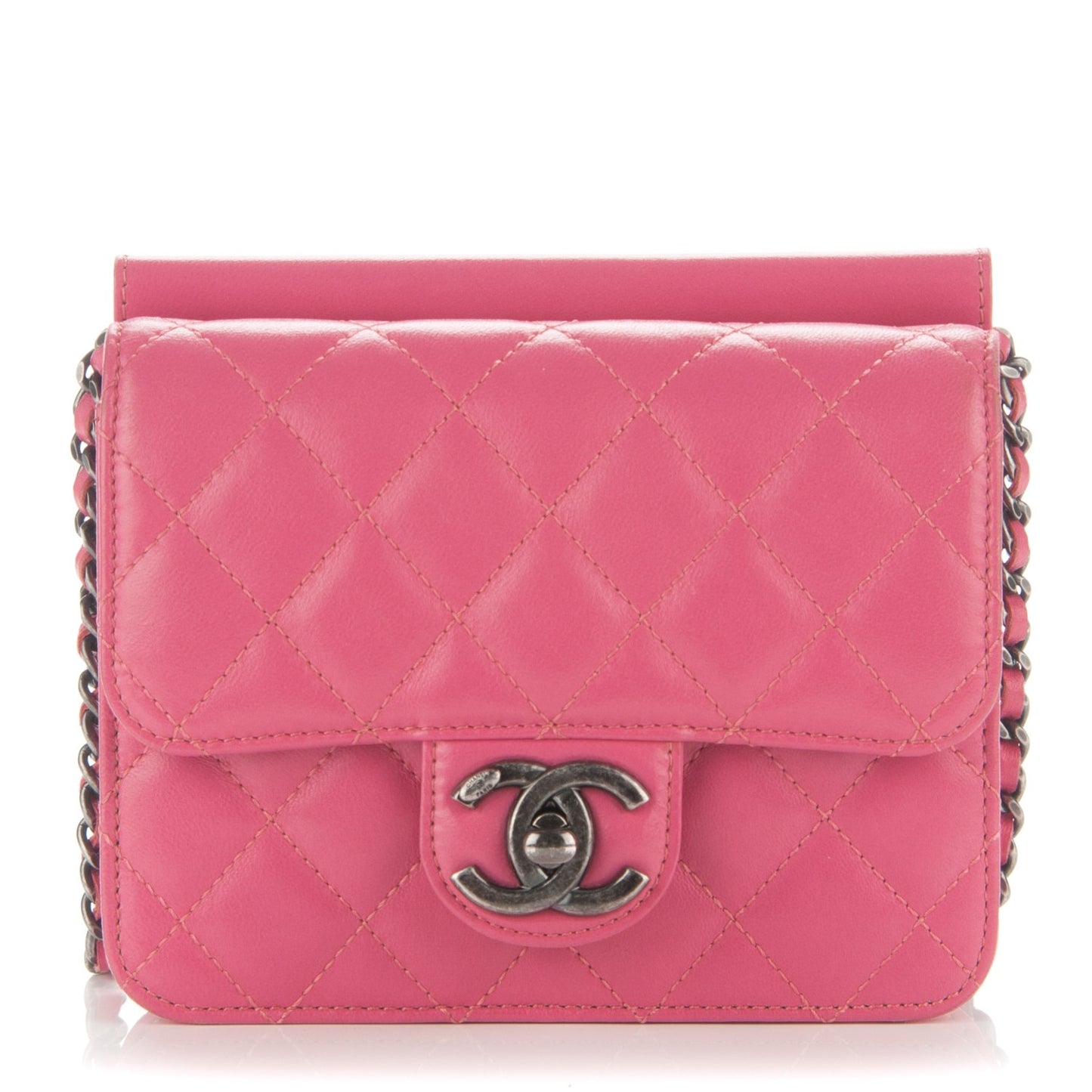 Lambskin Quilted Mini Crossing Times Flap Pink