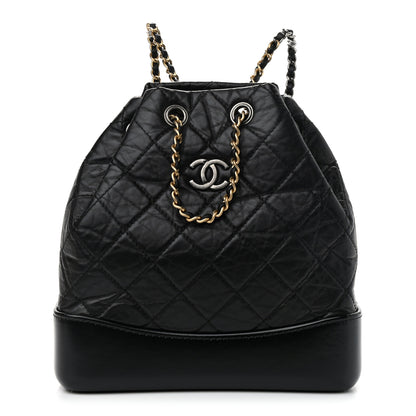 Chanel Aged Calfskin Quilted Small Gabrielle Backpack Black 1 of 10
