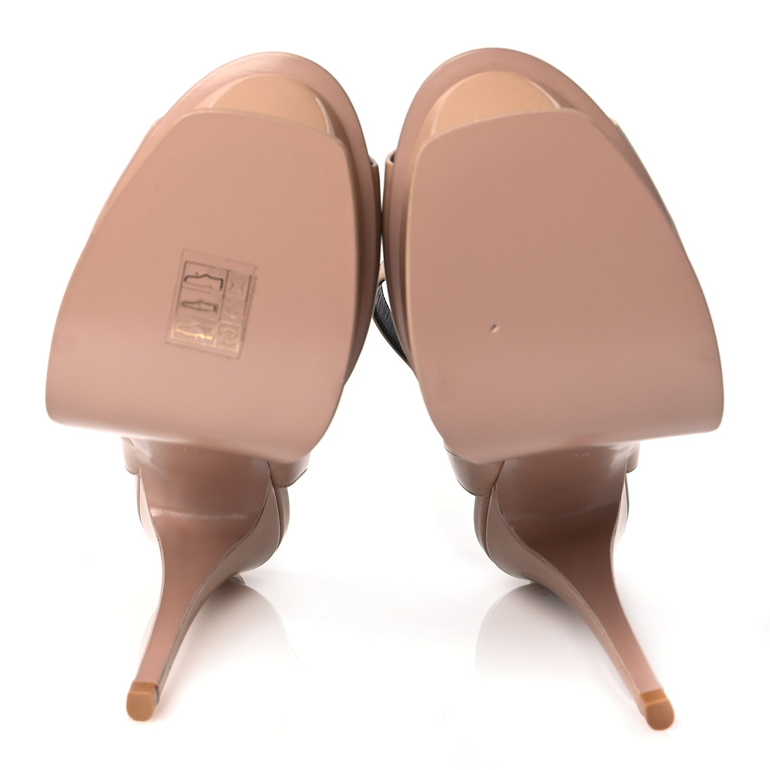 Saint Laurent Patent Tribute Lips Platform Sandals 38 Nude 6 of 9