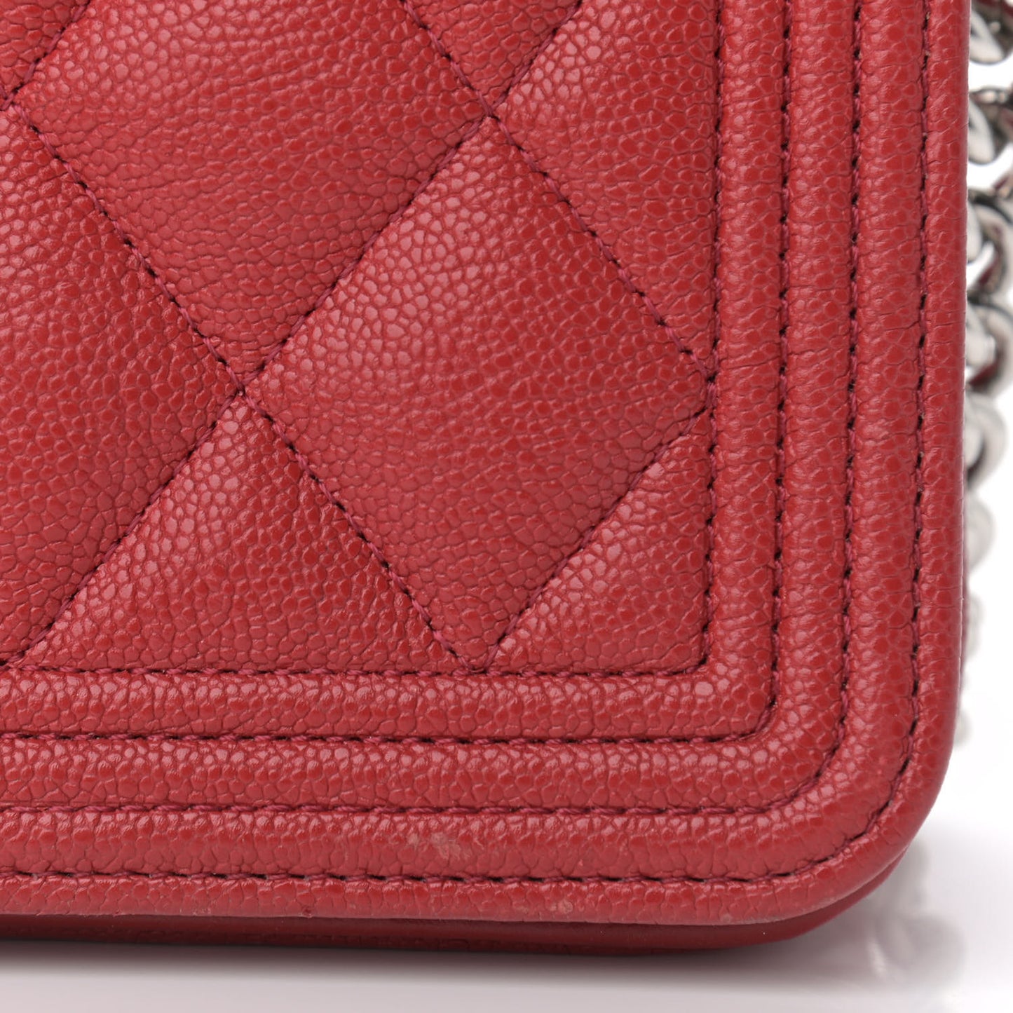 Caviar Quilted Boy Wallet On Chain WOC Red